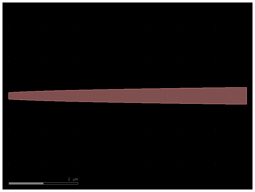 Adiabatic tapper construted in GDSFactory
